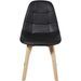 Chaise scandinave simili cuir noir capitonné et bois naturel Kiba - Lot de 4 - Photo n°2