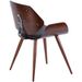 Chaise en bois noyer avec assise en similicuir noir Vinua - Photo n°2