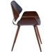 Chaise en bois noyer avec assise en similicuir noir Vinua - Photo n°3