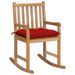 Chaise à bascule avec coussin rouge Bois de teck solide 2 - Photo n°1