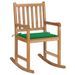 Chaise à bascule avec coussin vert Bois de teck solide - Photo n°1