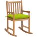 Chaise à bascule avec coussin vert vif Bois de teck solide - Photo n°1