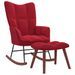 Chaise à bascule avec repose-pied Rouge bordeaux Velours - Photo n°1