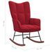 Chaise à bascule avec repose-pied Rouge bordeaux Velours - Photo n°10