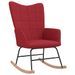 Chaise à bascule avec tabouret Rouge bordeaux Tissu - Photo n°3