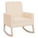 Chaise à bascule Crème Tissu 4 - Photo n°2