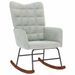 Chaise à bascule Gris clair Velours - Photo n°2