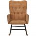 Chaise à bascule marron vintage toile - Photo n°2