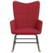 Chaise à bascule Rouge bordeaux Tissu 4 - Photo n°3