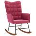 Chaise à bascule Rouge bordeaux Velours - Photo n°2