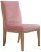 Chaise à manger tissu rose et pieds pin massif clair Aria - Photo n°1