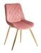 Chaise à manger velours rose et pieds métal doré Ozonn - Photo n°1