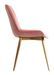Chaise à manger velours rose et pieds métal doré Ozonn - Photo n°2