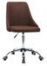 Chaise à roulettes réglable tissu marron et pieds métal chromé Greys - Lot de 2 - Photo n°2