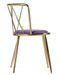 Chaise art déco Haut en velours violet et acier doré Westa - Photo n°2