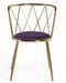Chaise art déco Haut en velours violet et acier doré Westa - Photo n°3
