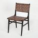 Chaise assise cuir marron et bois massif noir Feriu - Photo n°1