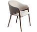 Chaise avec accoudoir contemporaine Zaki - Noyer et tissu beige clair - Photo n°1