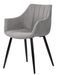 Chaise avec accoudoir tissu matelassé et acier noir Kony - Photo n°1
