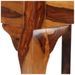 Chaise avec accoudoirs bois tropical Sesham vernis et assise en cuir - Lot de 2 - Photo n°8