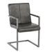 Chaise avec accoudoirs cuir gris et pieds métal Liath - Photo n°1