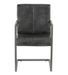 Chaise avec accoudoirs cuir gris et pieds métal Liath - Photo n°2