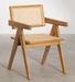 Chaise avec accoudoirs en bois de Frêne clair et osier avec accoudoir Rustand - Photo n°1