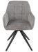 Chaise avec accoudoirs LOUNA – Tissu doux et pieds acier noir - Photo n°1