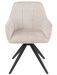Chaise avec accoudoirs LOUNA – Tissu doux et pieds acier noir - Photo n°1