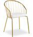 Chaise avec accoudoirs métal doré et assise simili blanc Vintel - Lot de 2 - Photo n°3