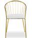Chaise avec accoudoirs métal doré et assise simili blanc Vintel - Lot de 2 - Photo n°6