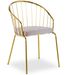 Chaise avec accoudoirs métal doré et assise velours taupe Vintel - Lot de 2 - Photo n°3