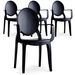 Chaise avec accoudoirs polycarbonate noir fumé Namon - Lot de 4 - Photo n°1