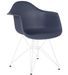 Chaise avec accoudoirs polypropylène bleu cobalto mate et pieds acier blanc Croizy - Photo n°1
