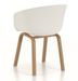 Chaise avec accoudoirs polypropylène gris et pieds métal effet bois Latan - Lot de 4 2 - Photo n°2