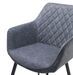 Chaise avec accoudoirs simili cuir bleu gris et pieds métal noir Eoka - Lot de 2 - Photo n°3