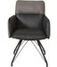 Chaise avec accoudoirs simili cuir et pieds métal noir Collin - Lot de 2 - Photo n°2