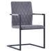 Chaise avec accoudoirs simili cuir gris et pieds métal noir Canti - Lot de 4 - Photo n°1
