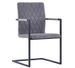 Chaise avec accoudoirs simili cuir gris foncé et pieds métal noir Canti - Lot de 4 - Photo n°1