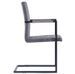 Chaise avec accoudoirs simili cuir gris foncé et pieds métal noir Canti - Lot de 4 - Photo n°4