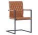 Chaise avec accoudoirs simili cuir marron cognac et pieds métal noir Canti - Lot de 24 - Photo n°1