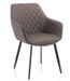 Chaise avec accoudoirs simili cuir marron et pieds métal noir Eoka - Lot de 2 - Photo n°1