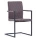Chaise avec accoudoirs simili cuir marron foncé et pieds métal noir Canti - Lot de 4 - Photo n°1