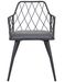 Chaise avec accoudoirs similicuir gris foncé pieds métal Stefa - Photo n°2