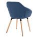 Chaise avec accoudoirs tissu bleu et pieds bois clair Packie - Lot de 2 - Photo n°6