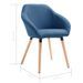 Chaise avec accoudoirs tissu bleu et pieds bois clair Packie - Lot de 2 - Photo n°7