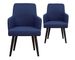 Chaise avec accoudoirs tissu bleu et pieds métal noir Jaya - Lot de 2 - Photo n°1