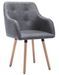 Chaise avec accoudoirs tissu gris clair et pieds hêtre clair Revou - Lot de 2 - Photo n°1
