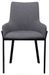 Chaise avec accoudoirs tissu gris clair et pieds métal noir Fentie - Lot de 4 - Photo n°3