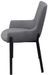 Chaise avec accoudoirs tissu gris clair et pieds métal noir Fentie - Lot de 4 - Photo n°4